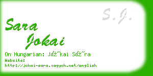 sara jokai business card